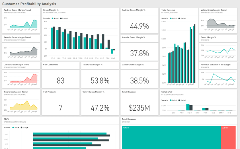 Example of a Microsoft Power BI Dashboard